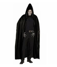 Svart cape with huva