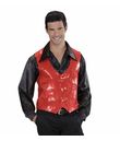 Rød pailletvest