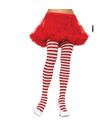 Rød og hvid stribede strømpebukser