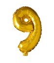 Folie tal ballon 9 guld, 41 cm