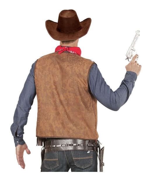 Brun cowboyväst för vuxna.