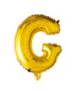 Guld folie bogstav ballon med bogstavet G.