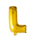 Guld folie bogstav ballon med bogstavet L.