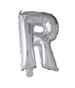 Sølv folie ballon med bogstavet R.