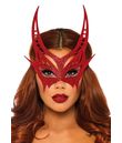 Flot rød djævlemaske med glitter