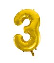 86 cm guld folie tal ballon med tallet 3 til luft og helium.