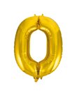 86 cm guld folie tal ballon med tallet 0 til luft og helium.