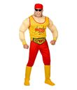 Sjovt wrestling kostume med muskelbluse, bukser og andet