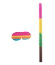 Pinata stick og maske.