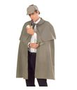 Grå kappe med krave til Sherlock Holmes udklædningen.
