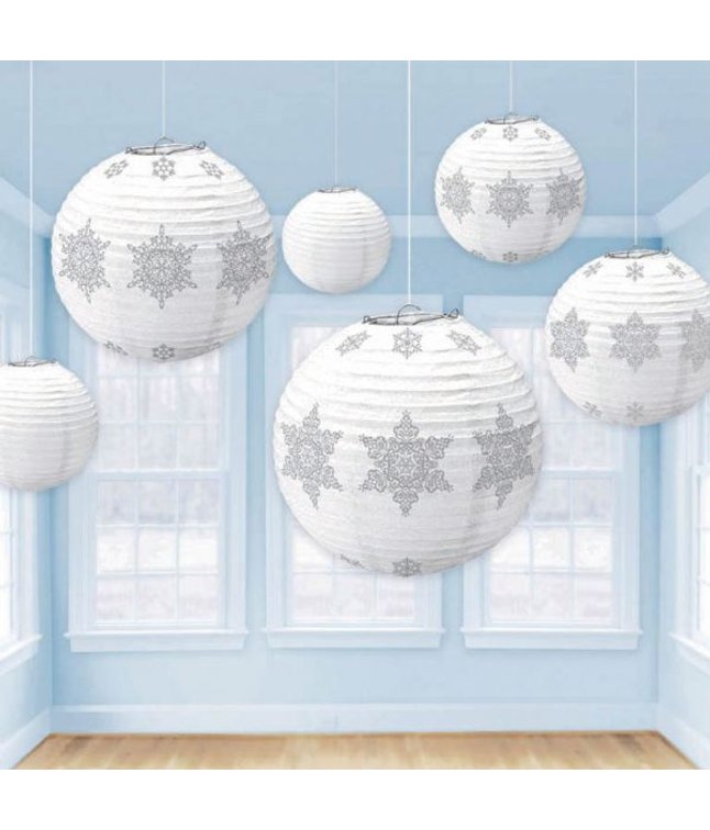 Lampeskærme med snefnug.