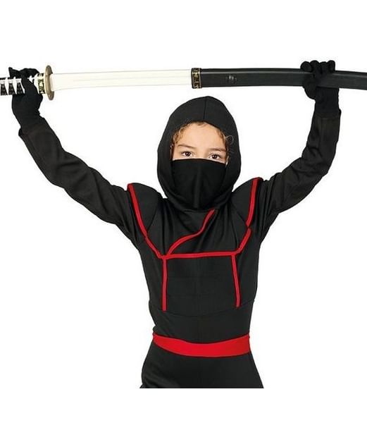 Sort ninja kostume til børn.
