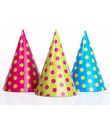 Partyhattar med prickar, 6 st.