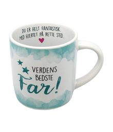 Krus med "Verdens Bedste Far" tekst