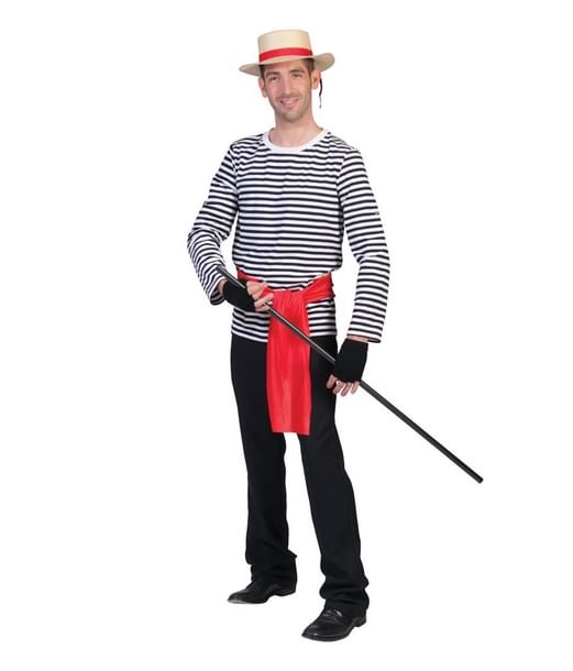Sort og hvid stribet langærmet t-shirt