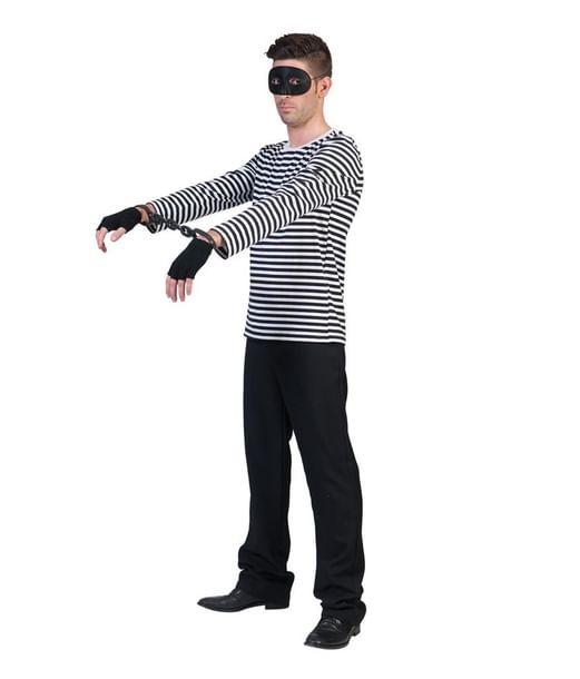Sort og hvid stribet langærmet t-shirt