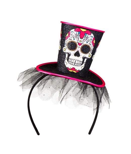 Day of the Dead-hatt på diadem.