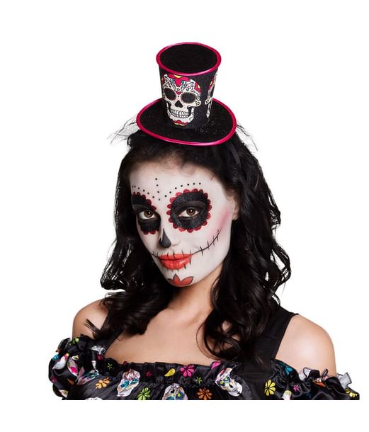 Day of the Dead hat på hårbøjle.