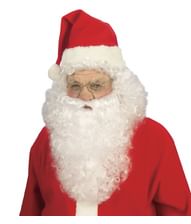 Julemandsparyk med skæg.