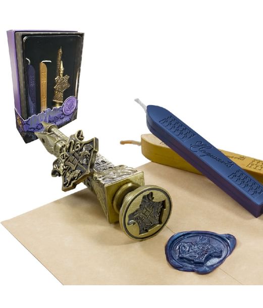 Hogwarts vokssegl i metal med 2 farver voks.