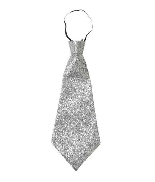 Sølv slips til nytårsaften.