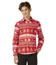 Vacker röd julskjorta från OppoSuits för tonåringar.