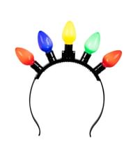 Plastik hårbøjle med 5 kulørte pærer på