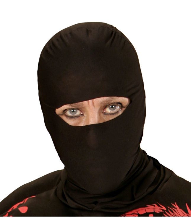 Sort stof hætte til Ninja udklædning.
