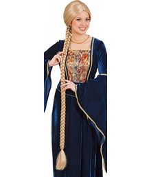 Flot Rapunzel paryk med meget lang fletning.