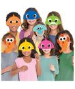 Sjove Baby Shark masker til børnefødselsdagen.