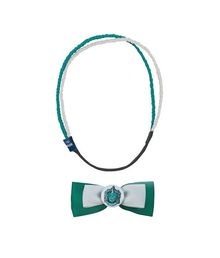 Sæt med hårklips med våbenskjold og hårelastik i Slytherins farver