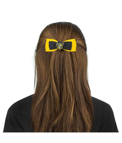 Sæt med hårklips med våbenskjold og hårelastik i Hufflepuffs farver