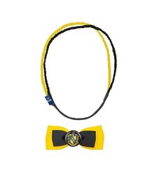 Sæt med hårklips med våbenskjold og hårelastik i Hufflepuffs farver