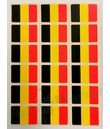 Ark med 18 belgiske flag klistermærker