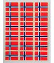 Ark med 18 norske flag klistermærker