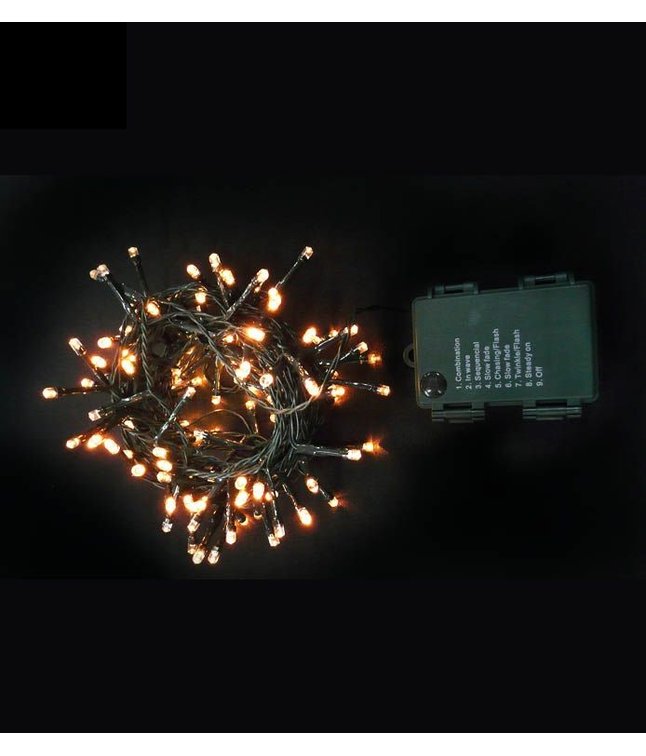 Lyskæde med 192 LED pærer i varm hvid farve, 7,5 meter