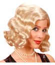 Flot blond paryk med halvlangt hår til 20'eren kostumet. 