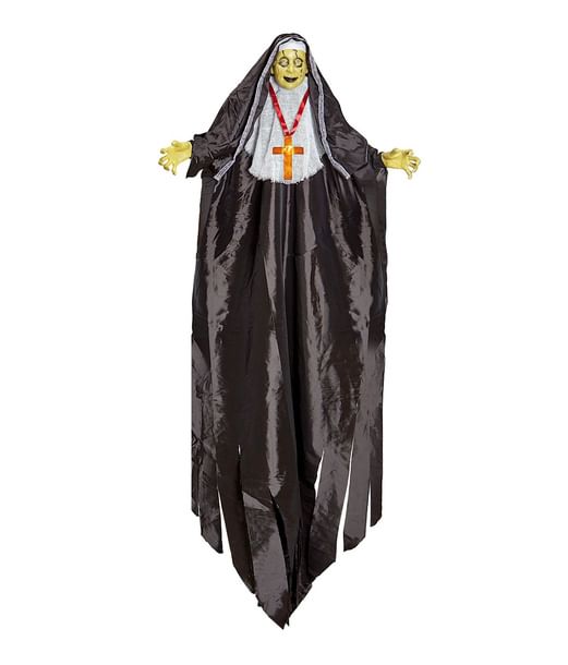 Hængende uhyggelig Nonne med blinkende røde øjne.