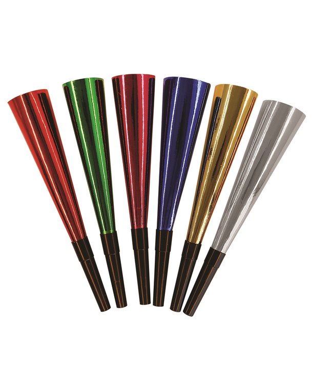 Regnbue nytårshorn, 6 stk