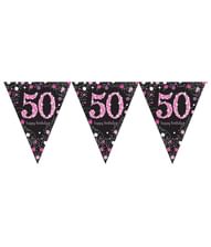 Pink guirlande til 50 års fødselsdag