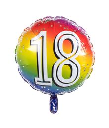 Flot regnbue folieballon til 18 års fødselsdagen. 