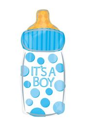 Sjov flaske folieballon med It's a Boy.