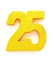 25 års guld tal borddekoration