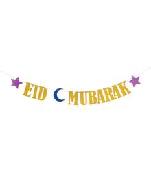 Flot Eid Mubarak banner med glimmer.