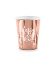 Flotte rose gold papkrus med hvidt Happy Birthday.