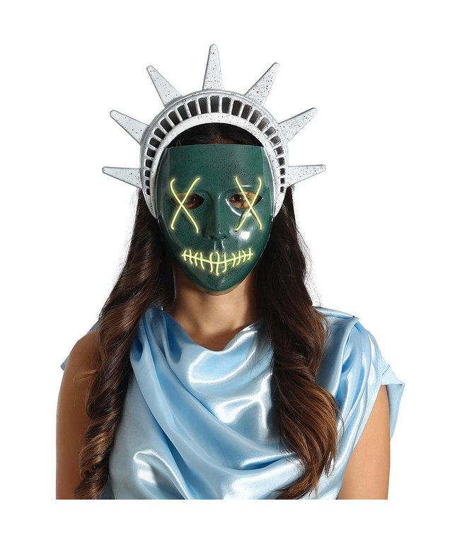 Uhyggelig The Purge Freedom maske med lys.