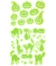 25 stk små klistermærker med selvlysende halloween motiver.