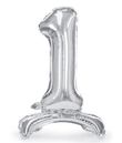Stående folieballon 1 sølv.