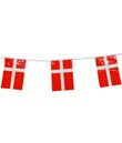 Flagguirlande med danske flag i plastfolie