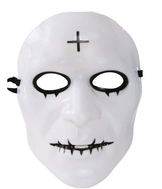 Hvid maske m kors
